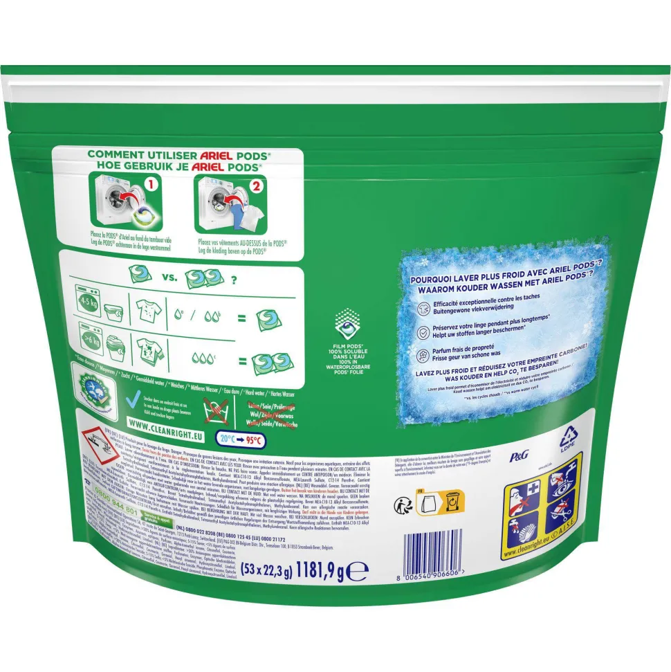 Ariel All In 1 Wasmiddel Pods Original Wit - 2 X 53 Wasbeurten - 106 Wasbeurten