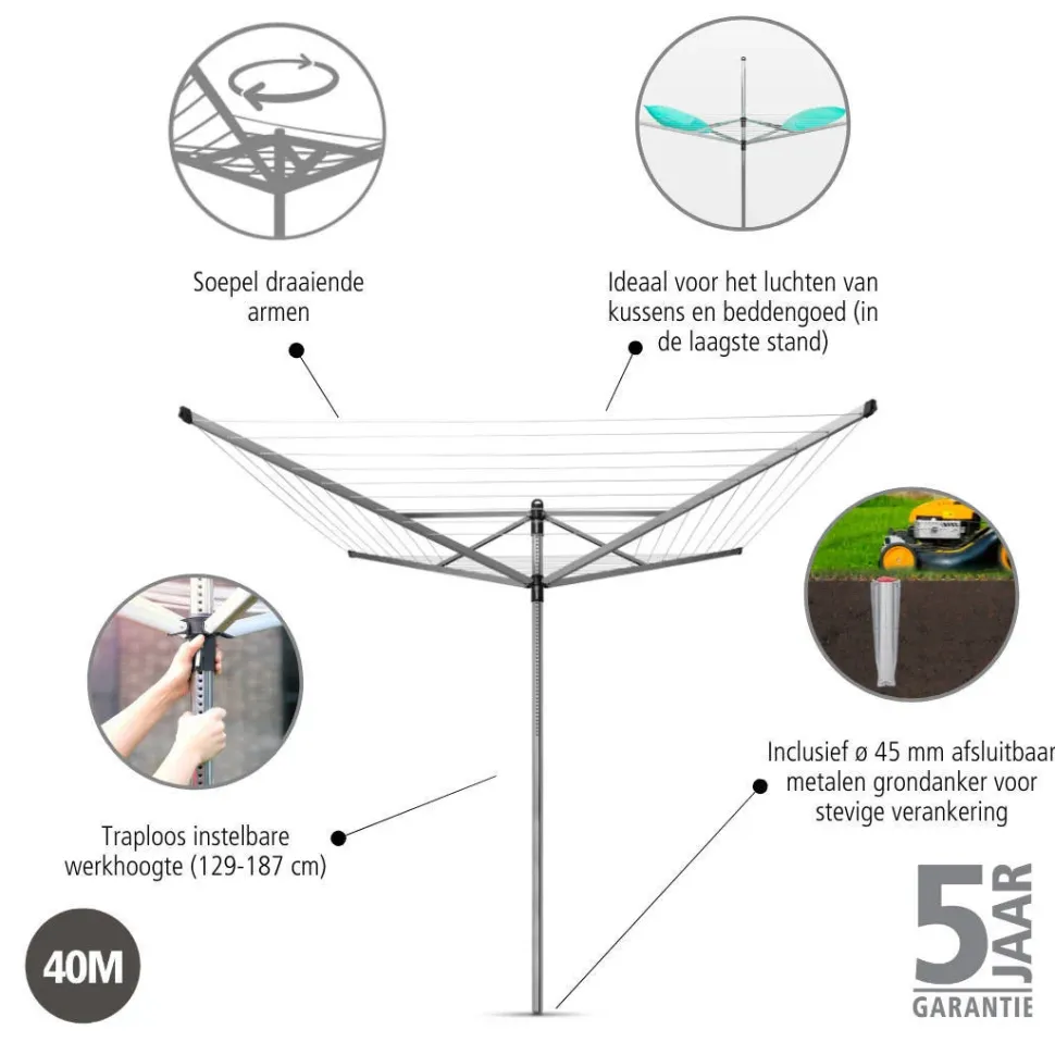Brabantia Lift-O-Matic Droogmolen