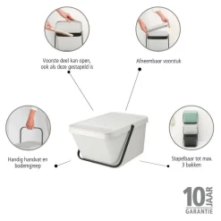 Brabantia Sort & Go Stapelbaar Stapelbare Afvalemmer (20L)