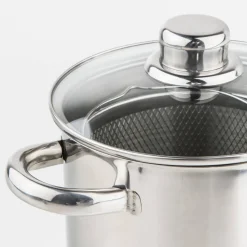 Casalupo Casalupo Aspergepan Met Glazen Deksel - Rvs - O 16 Cm / 4.0 Liter