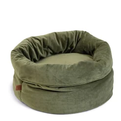 Designed By Lotte Fluco Kattenmand - Fluweel - Groen - 45X45X35 Cm