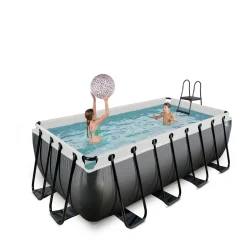 Exit Black Leather Zwembad 400X200X122Cm Met Filterpomp