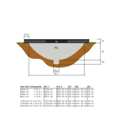 Exit Silhouette Ground Trampoline 214X153 Cm