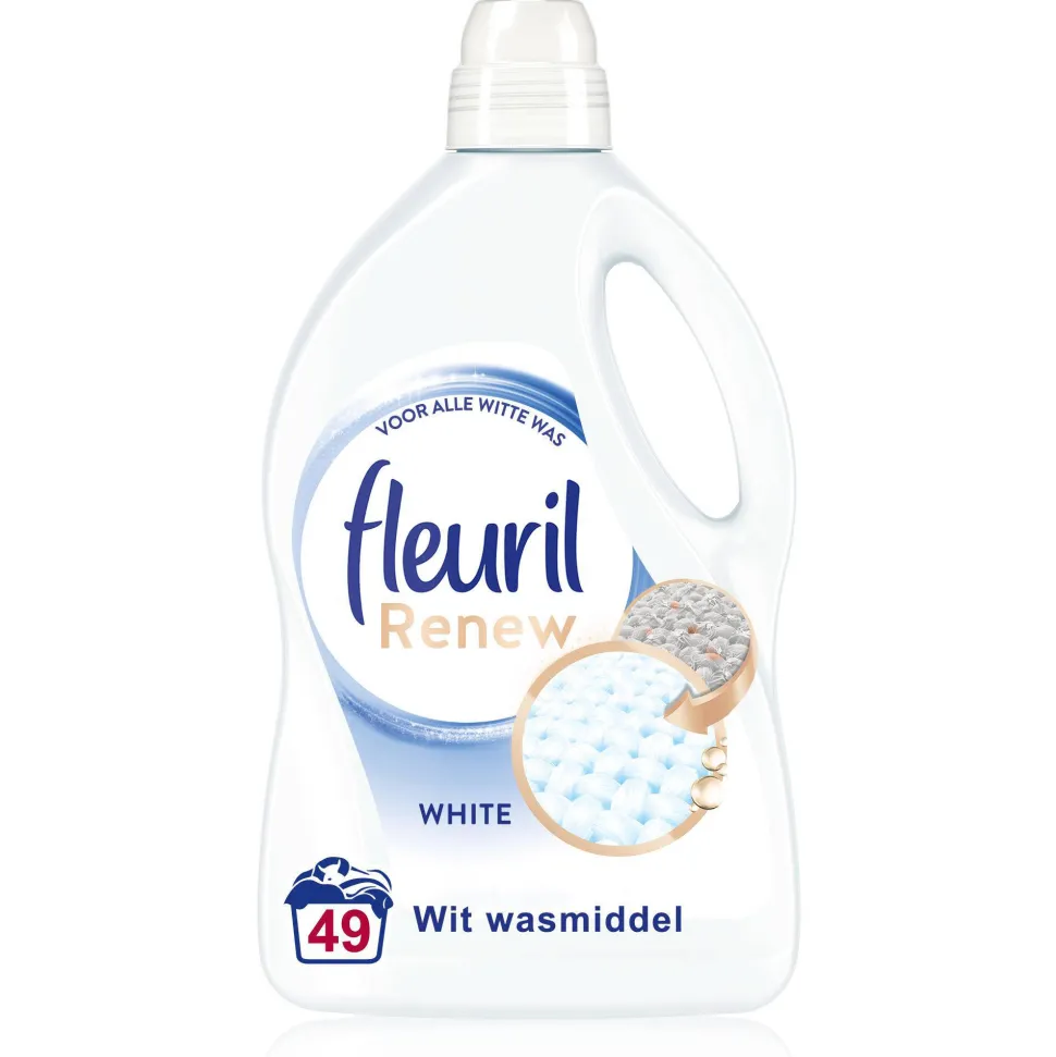 Fleuril Renew Liquid White - - Vloeibaar Wasmiddel - Voordeelverpakking - 4 X 49 Wasbeurten - 196 Wasbeurten