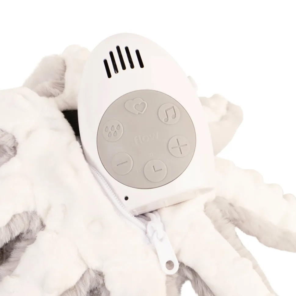 Flow Amsterdam Hartslagknuffel Olly Octopus Grijs - Knuffel 24 Cm