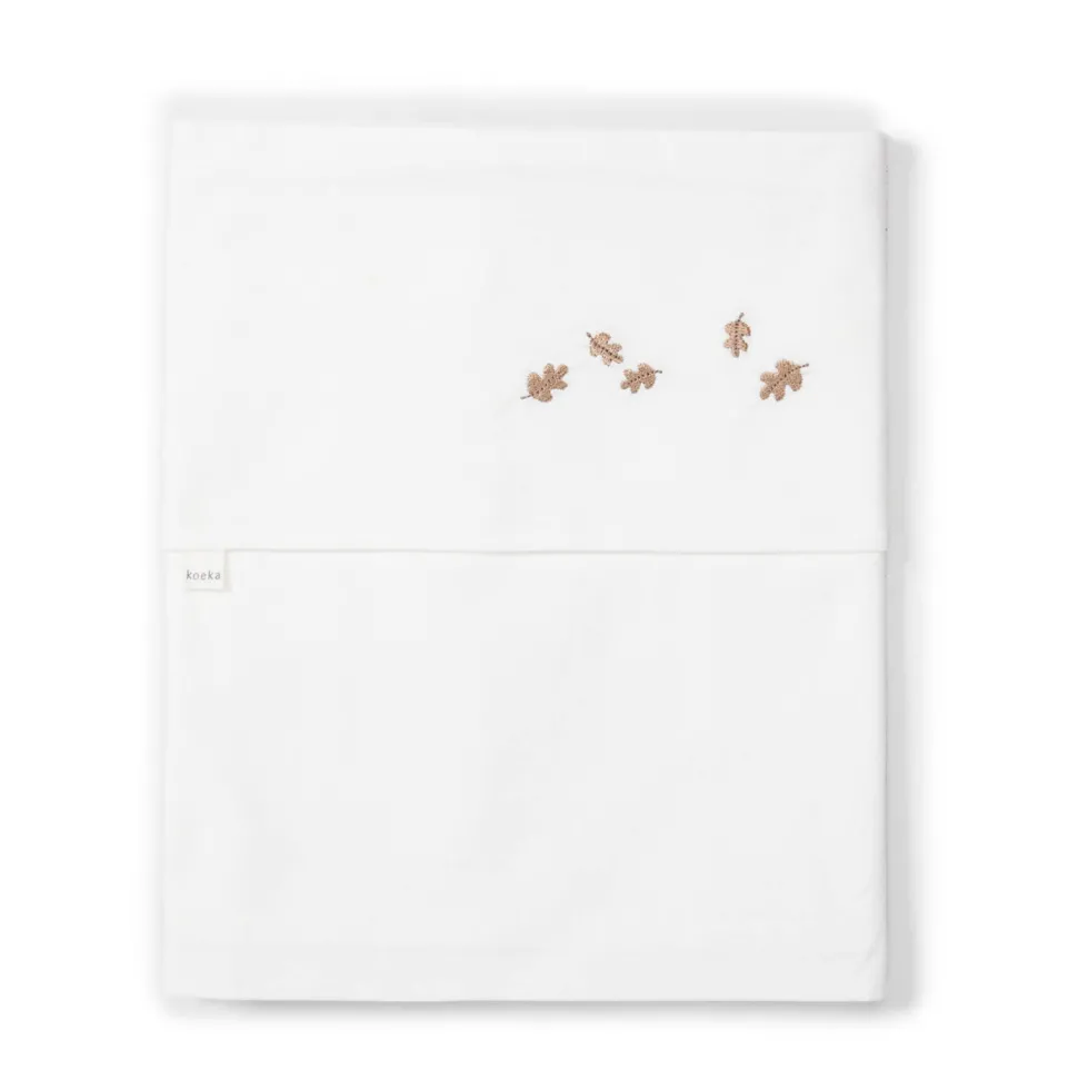 Koeka Falling Leaves Baby Wieglaken 80X100 Cm Wit