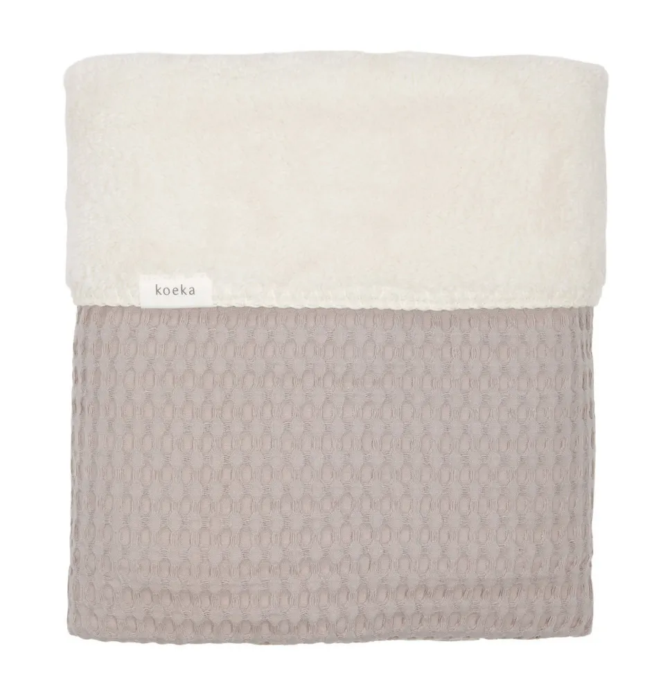 Koeka Oslo Plaid Wafel En Teddy Clay/Pebble (140X200 Cm)