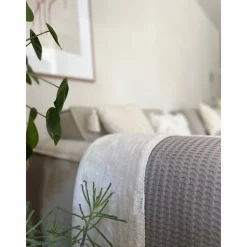 Koeka Oslo Plaid Wafel En Teddy Clay/Pebble (140X200 Cm)