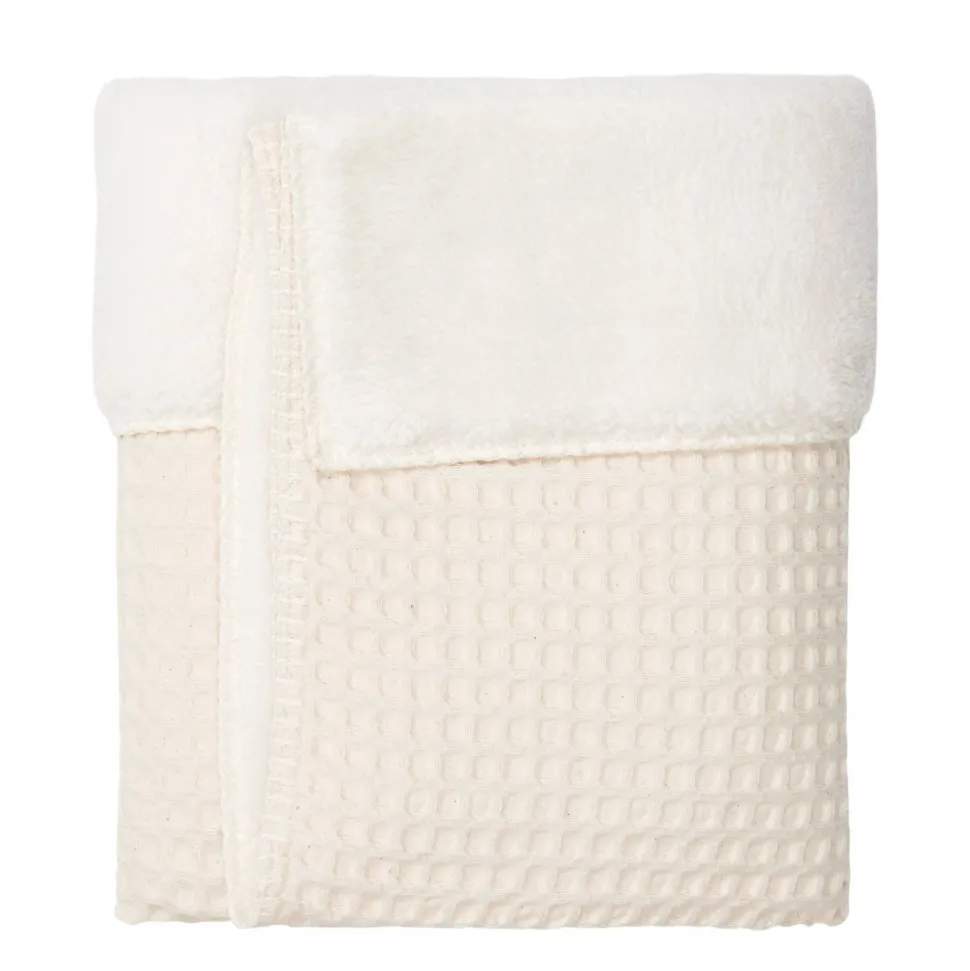 Koeka Oslo Plaid Wafel/Teddy 140X200 Cm Natural/Pebble (140X200 Cm)