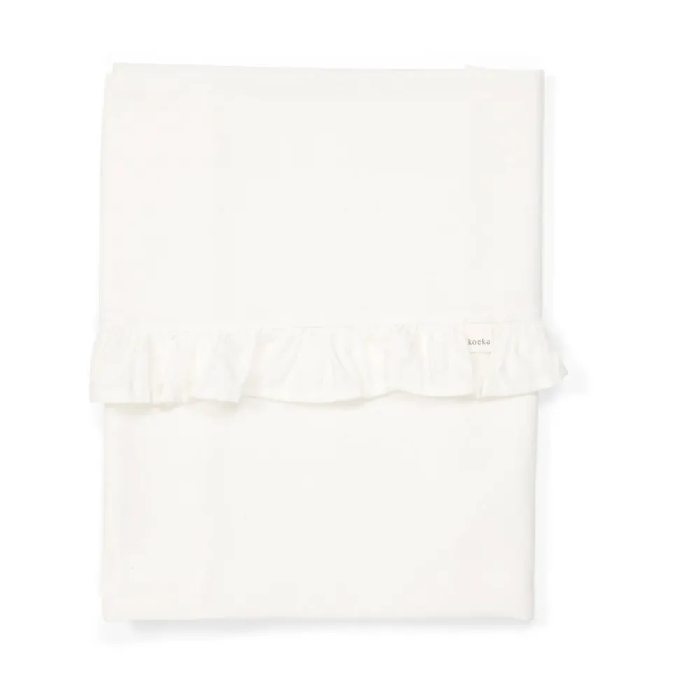 Koeka Ruffle Baby Wieglaken 80X100 Cm Warm White