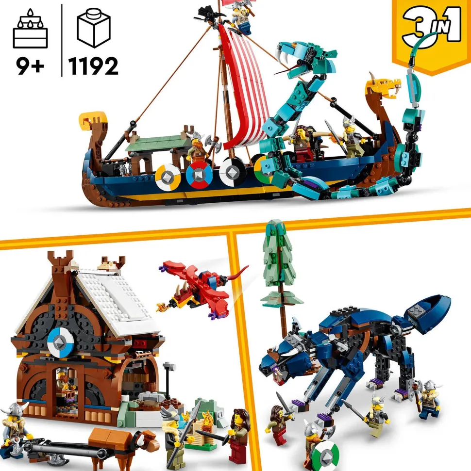Lego Creator Vikingschip En De Midgaardslang 31132