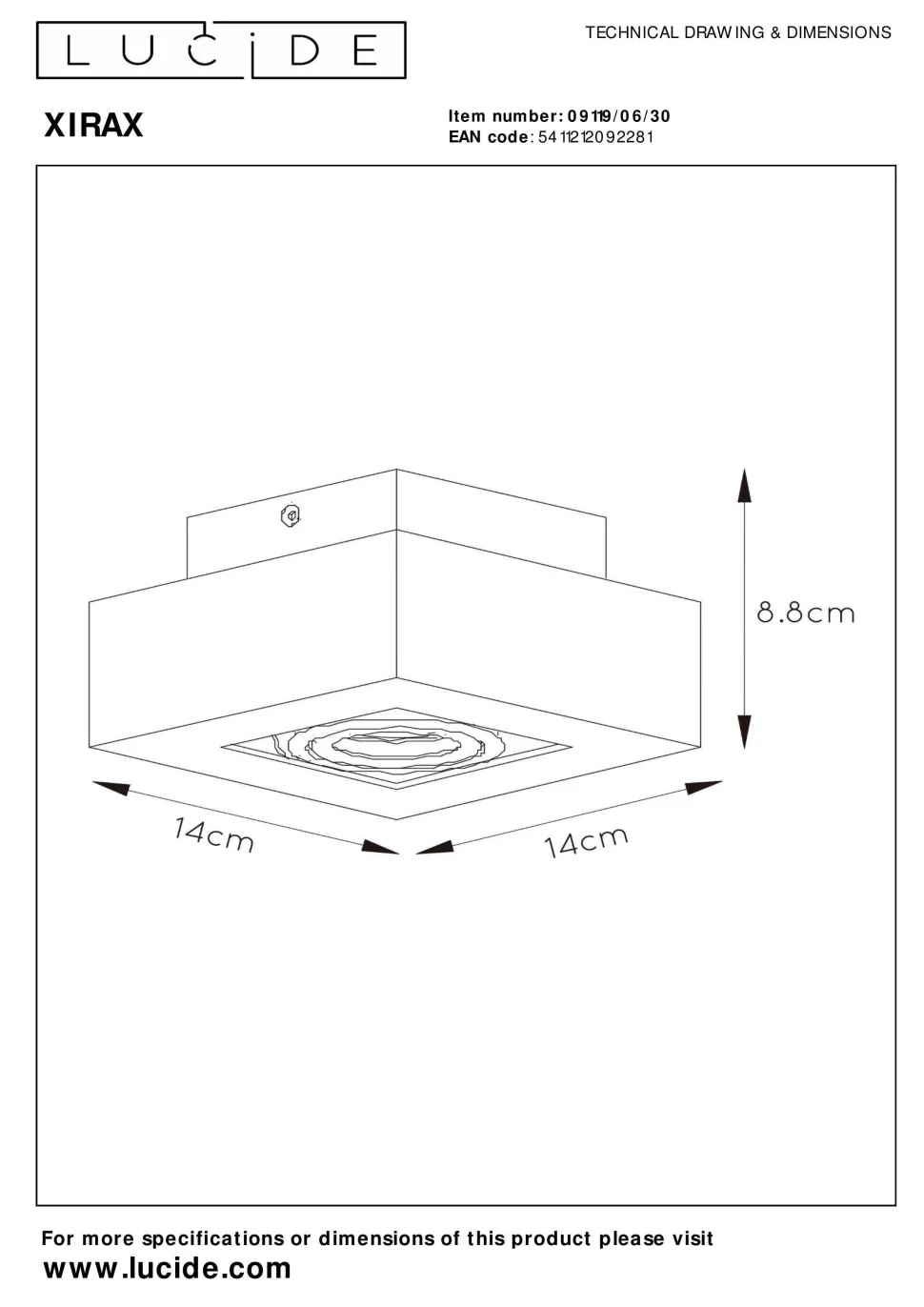 Lucide Plafondlamp Xirax