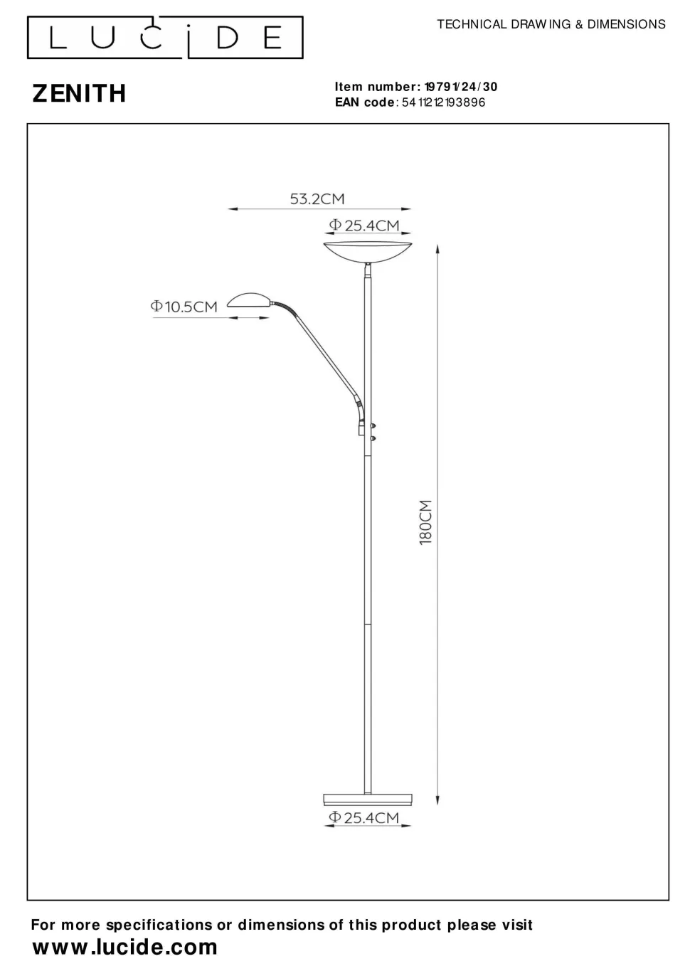 Lucide Vloerlamp Zenith