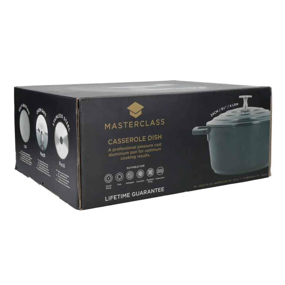 Masterclass Gietaluminium Braadpan (O24 Cm) (4L) (Lichtgewicht)