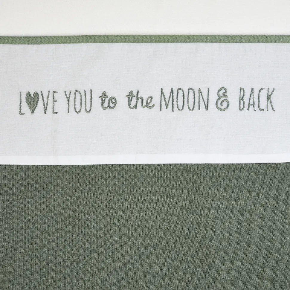 Meyco Baby Ledikantlaken Love You To The Moon & Back 100X150 Cm Forest Green