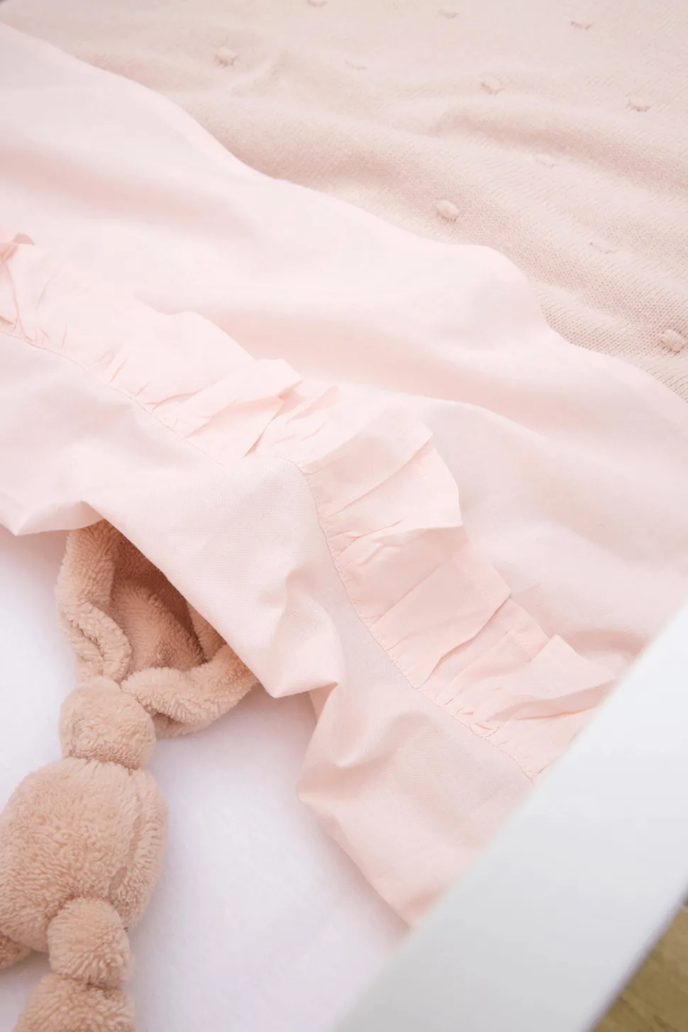 Meyco Baby Ledikantlaken Ruffle 100X150 Soft Pink