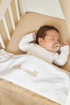 Meyco Baby Wieglaken Hello World 75X100 Cm Sand