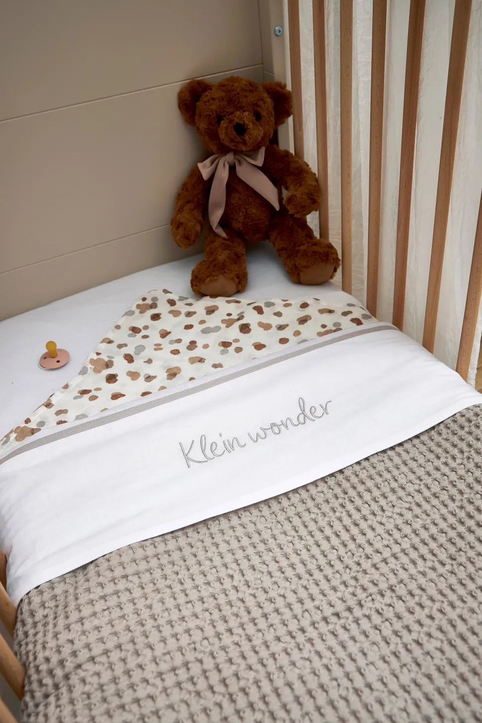 Meyco Baby Wieglaken 'Klein Wonder' Greige