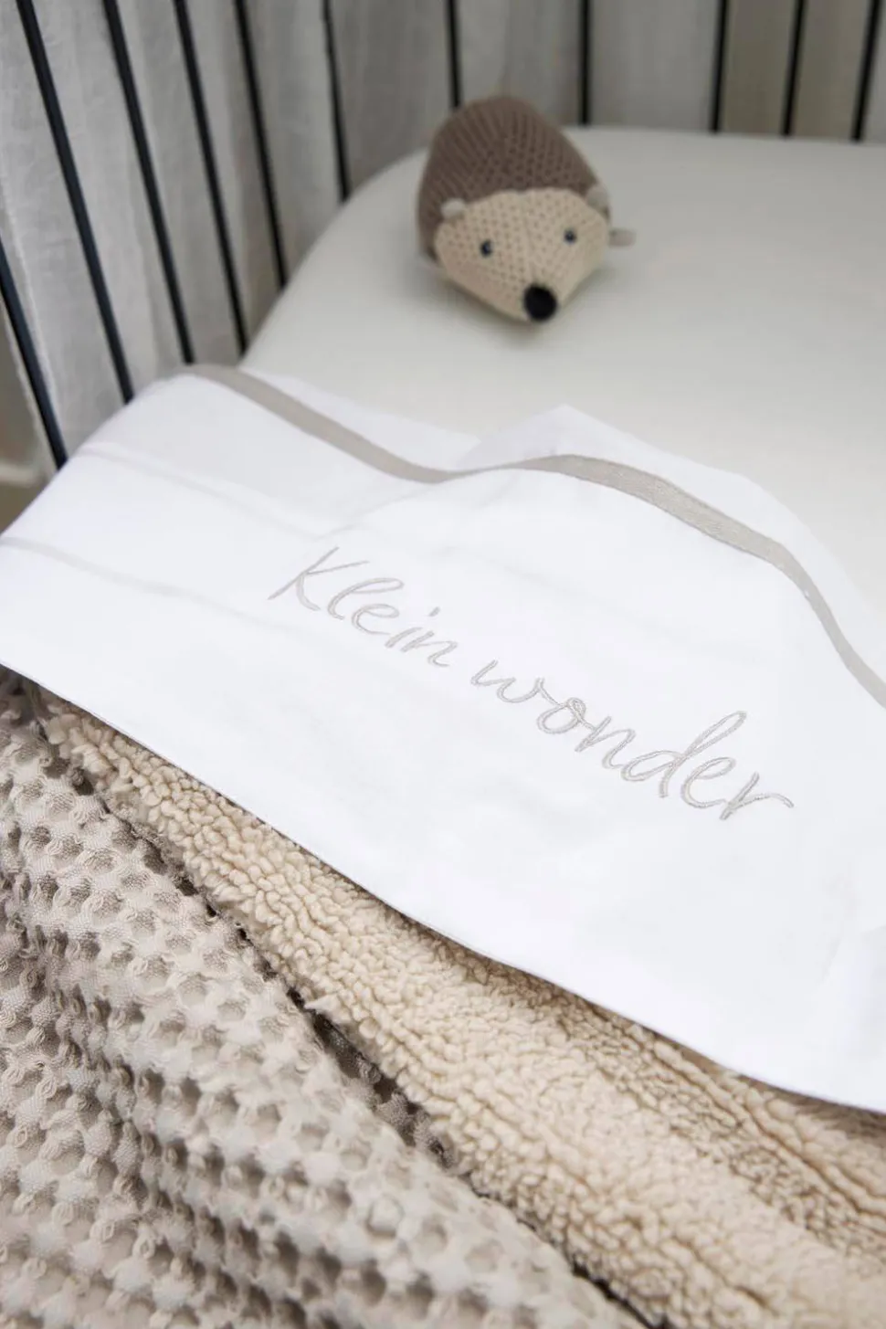 Meyco Baby Wieglaken 'Klein Wonder' Greige