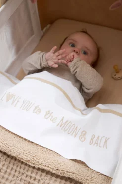 Meyco Baby Wieglaken 'Love You To The Moon & Back' Sand