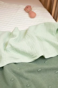 Meyco Hydrofiele Baby Wieglaken 75X100 Cm Soft Green