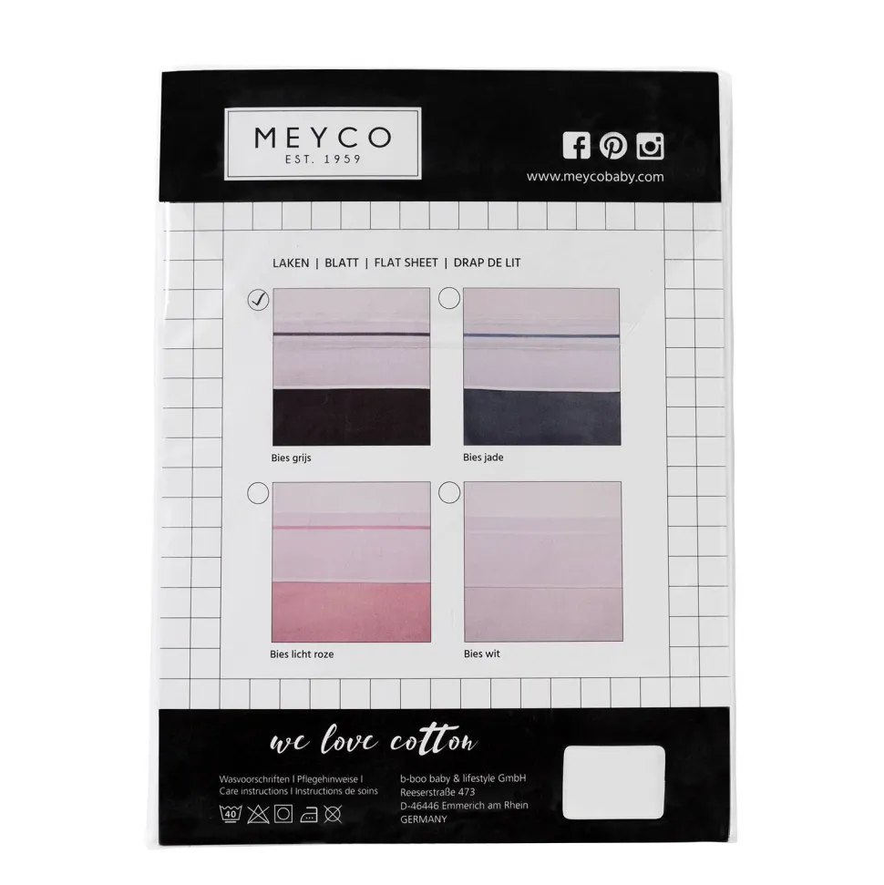 Meyco Wieglaken Met Bies 75X100 Cm Grijs