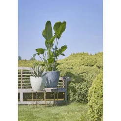 Mica Decorations Bravo Bloempot Rond Lichtgrijs Slate - (H32,5Xo38 Cm)