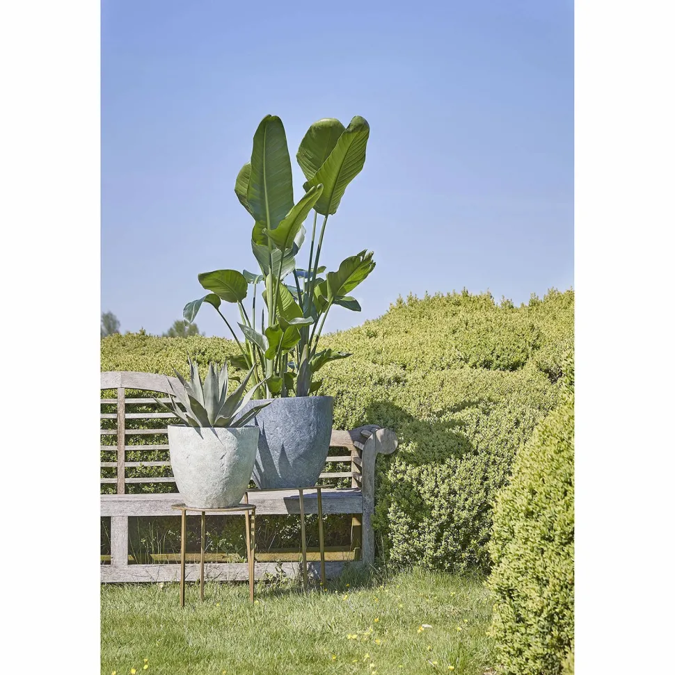 Mica Decorations Bravo Bloempot Rond Lichtgrijs Slate - (H32,5Xo38 Cm)