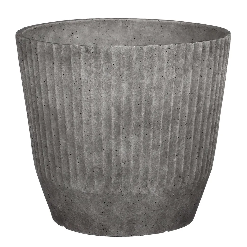Mica Decorations Rio Bloempot Rond Lichtgrijs - (H28Xo31 Cm)
