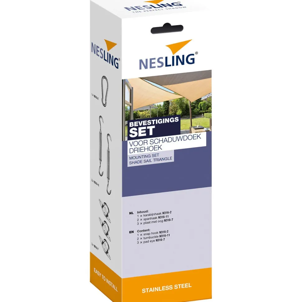 Nesling Complete Montage Set Voor Schaduwdoek Driehoek