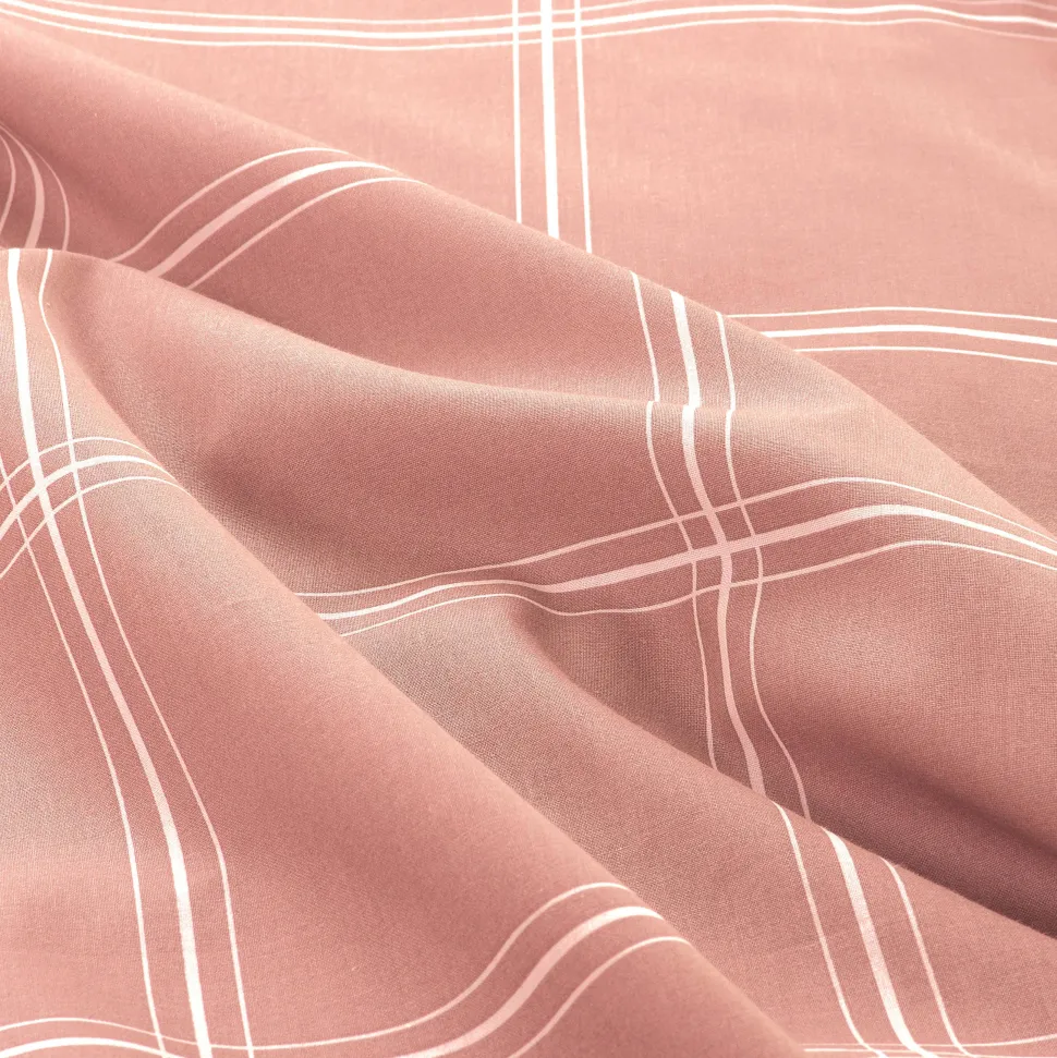 Nous Living Katoenen Dekbedovertrek Lits-Jumeaux Line Check (240X220 Cm)