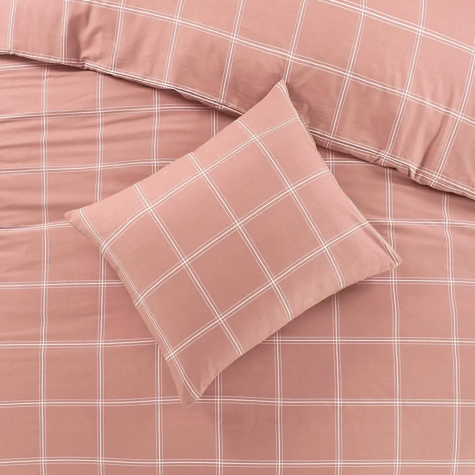 Nous Living Katoenen Dekbedovertrek 1 Persoons Line Check (140X220 Cm)