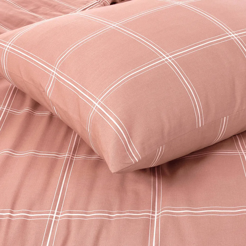 Nous Living Katoenen Dekbedovertrek 1 Persoons Line Check (140X220 Cm)