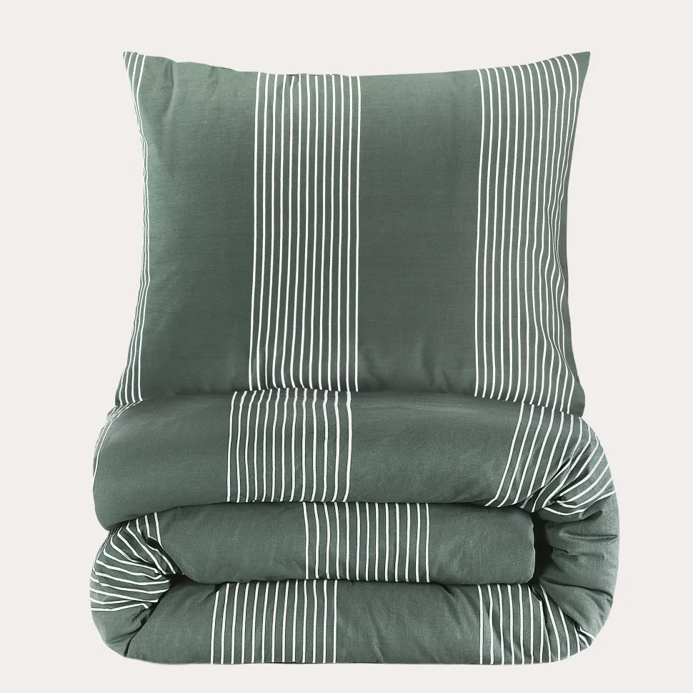 Nous Living Katoenen Dekbedovertrek 1 Persoons Wide Stripe (140X220 Cm)