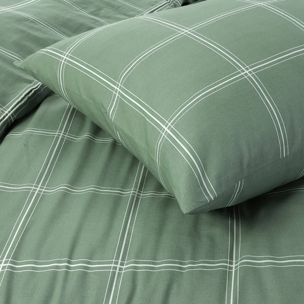 Nous Living Katoenen Dekbedovertrek Lits-Jumeaux Line Check (240X220 Cm)