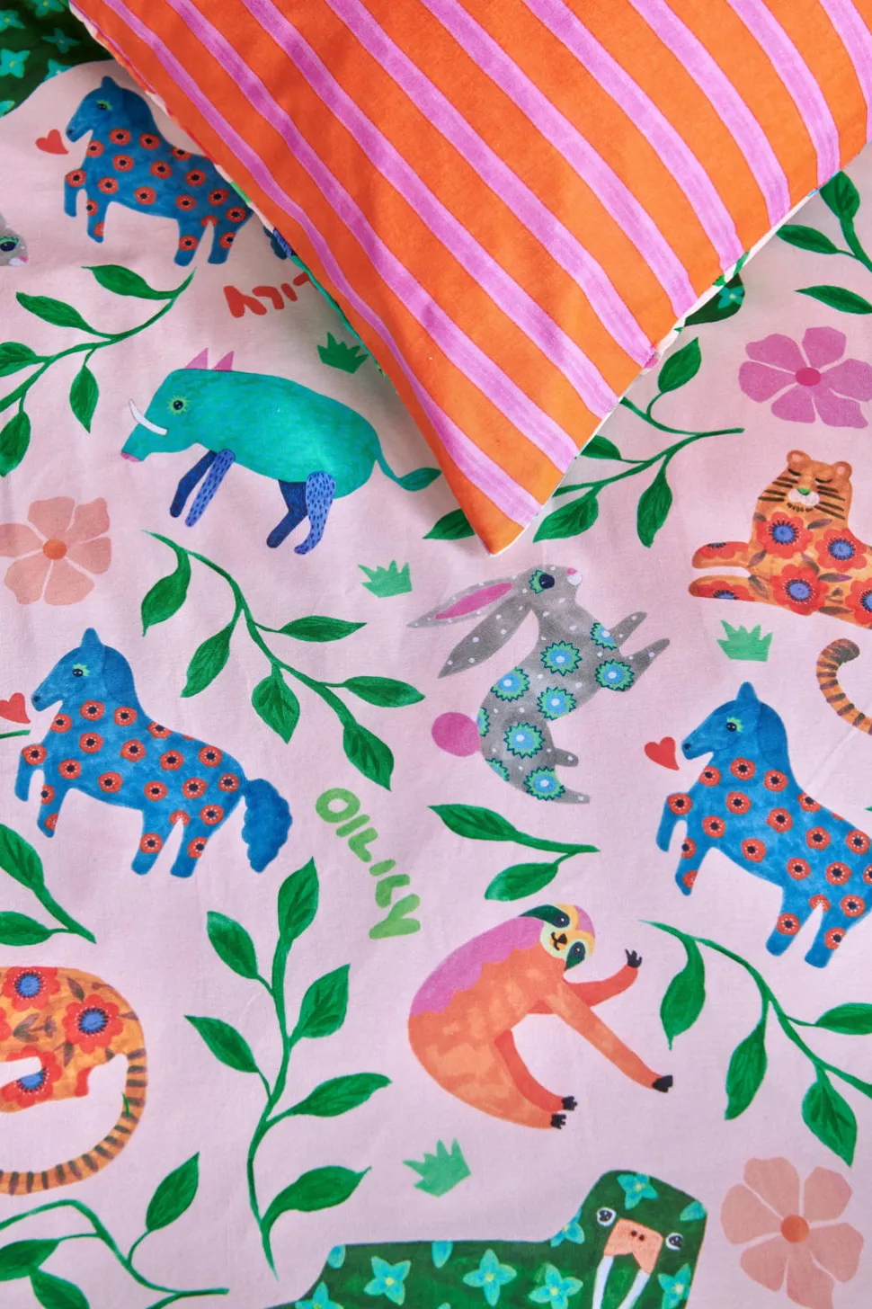 Oilily Katoenen Dekbedovertrek Peuter Happy Zoo (120X150 Cm)
