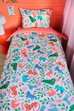 Oilily Katoenen Dekbedovertrek Baby Happy Zoo (100X135 Cm)