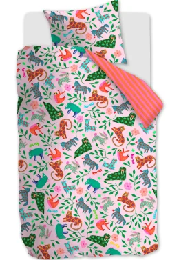 Oilily Katoenen Dekbedovertrek 1 Persoons Happy Zoo (140X200 Cm)