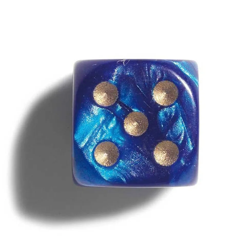 Philos Parelmoer Blauw Dobbelstenen 12Mm 36St. Dobbelstenen 36 Stuks (Parelmoer Blauw)