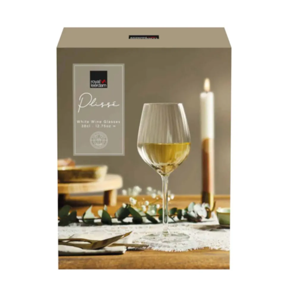 Royal Leerdam Wijnglas Wit Plisse (Set Van 4)