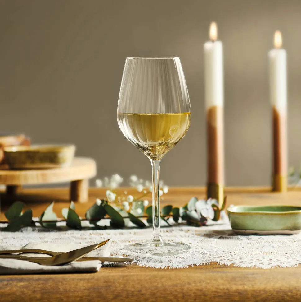 Royal Leerdam Wijnglas Wit Plisse (Set Van 4)