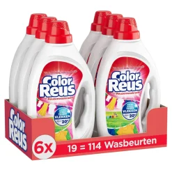 Witte Reus Color Reus Gel - Vloeibaar Wasmiddel - Gekleurde Was - Voordeelverpakking - 6 X 19 Wasbeurten - 114 Wasbeurten