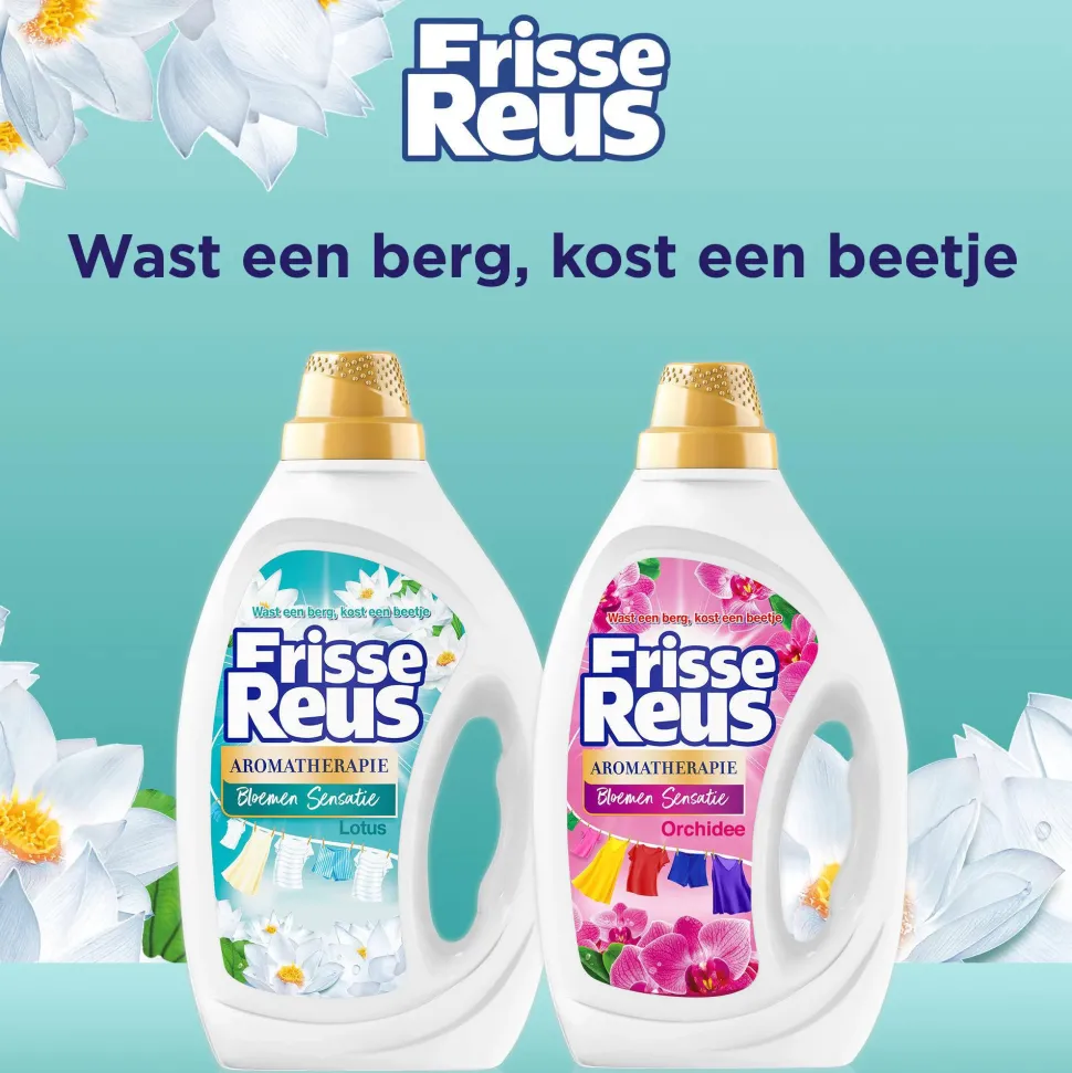 Witte Reus Gel Lotus - Vloeibaar Wasmiddel - Witte Was - Voordeelverpakking - 6 X 19 Wasbeurten - 114 Wasbeurten