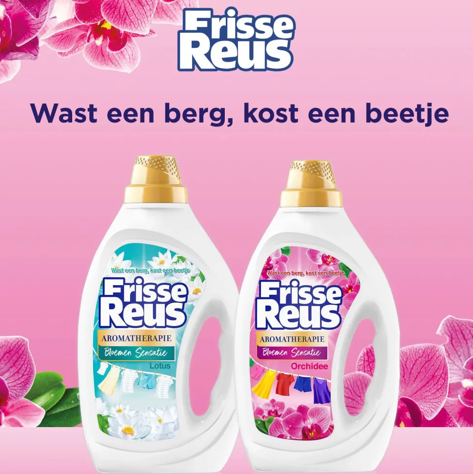 Witte Reus Gel Orchidee - Vloeibaar Wasmiddel - Gekleurde Was - Voordeelverpakking - 6 X 19 Wasbeurten - 114 Wasbeurten