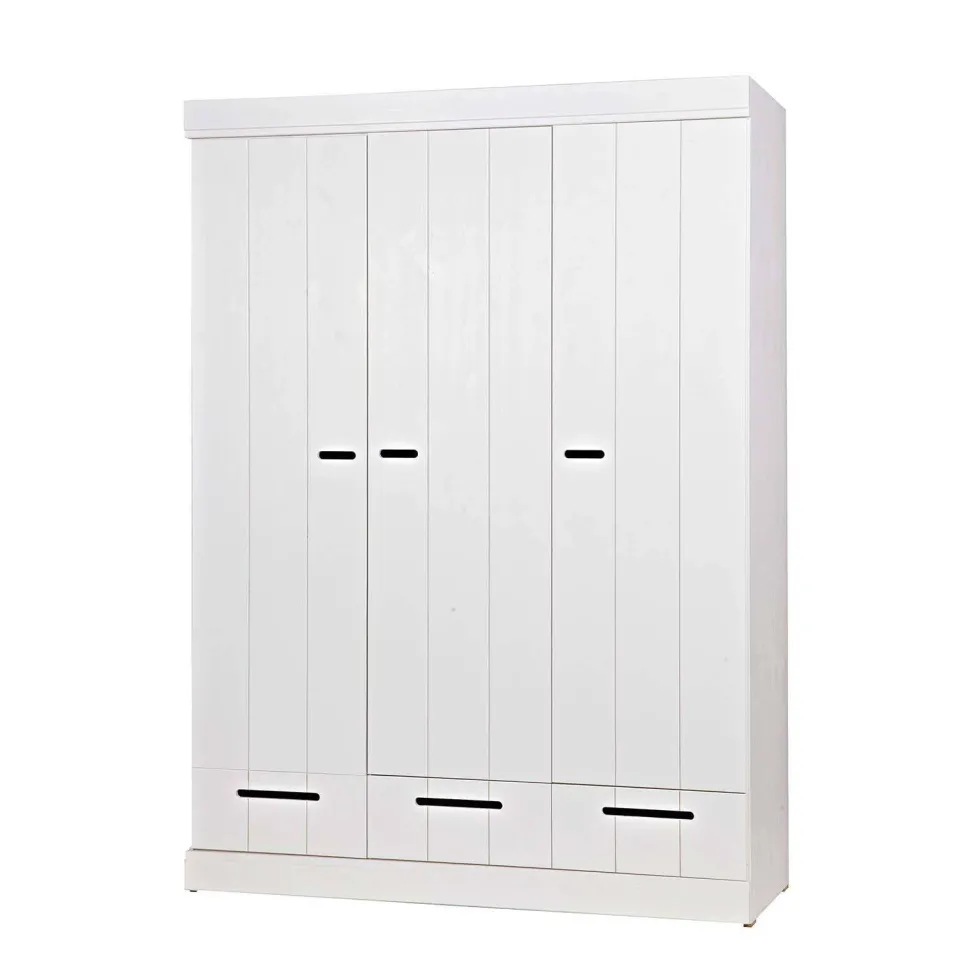 Woood Woood Connect Kast 3-Deurs Met Lade - Grenen - Wit - 195X140X53