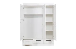 Woood Woood Connect Kast 3-Deurs Met Lade - Grenen - Wit - 195X140X53