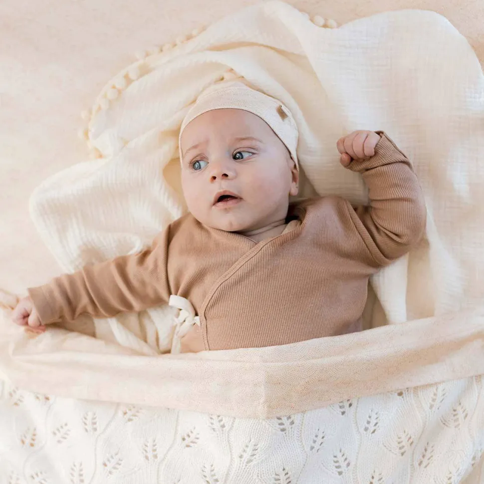 Yumi Baby Baby Ledikantlaken Waves Hazelnut 100X150 Cm Beige